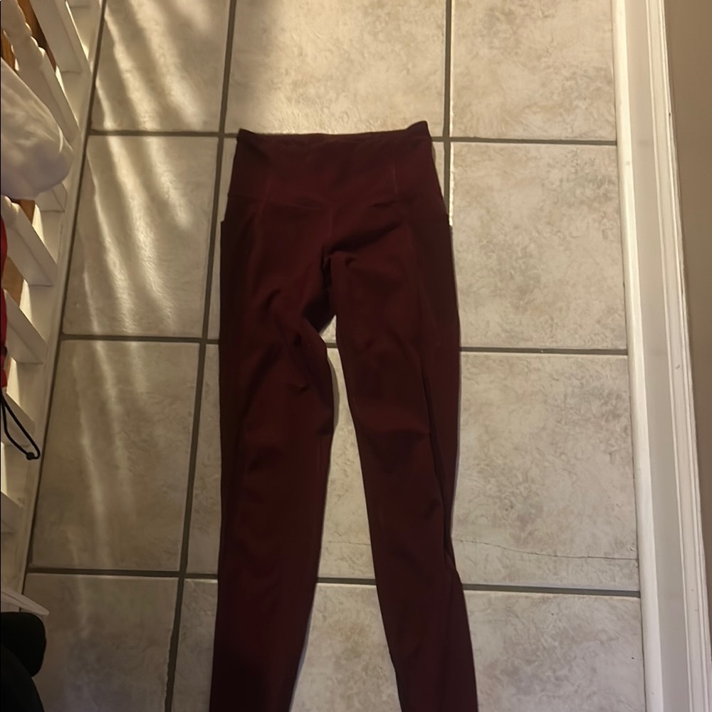 Maroon High-Waisted Leggings
